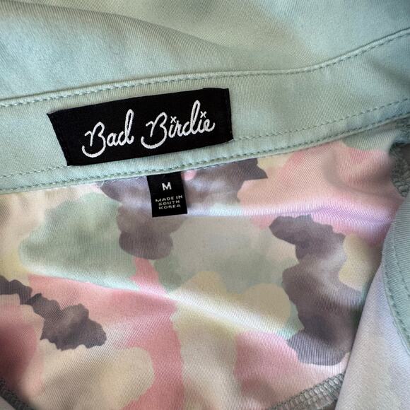 BAD BIRDIE Pastel Camo GOLF POLO SHIRT medium pink blue - Picture 9 of 9